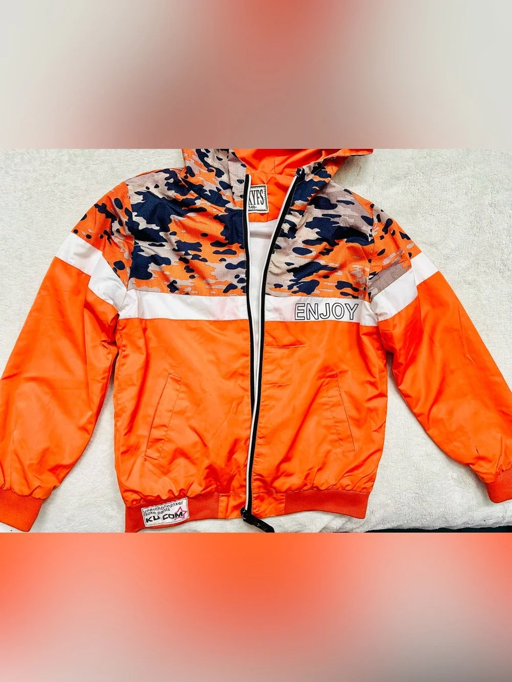 DDXYES Boys Light Jacket Size 8/9 Years Orange Color Excellent Condition